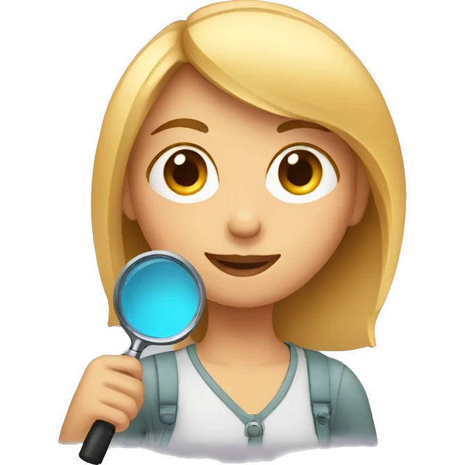 girl with magnifying glas emoji