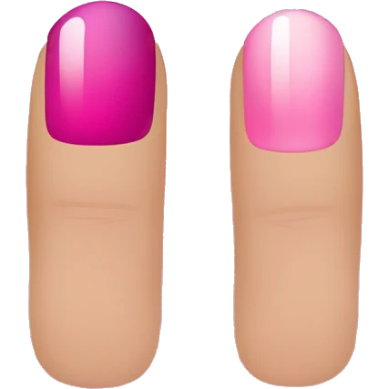 The tip of the nail is dark pink, and the gradation nail becomes lighter as it goes to the middle of the nail emoji