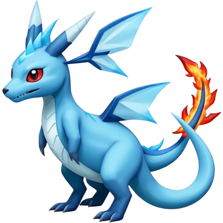 Salandit-Glaceon-Salamence-hybrid-fusion (full body) emoji