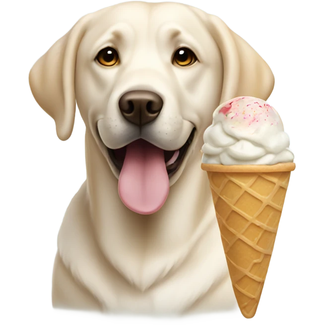 Labrador eating ice cream emoji