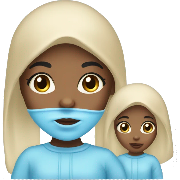 Light skin girl with baby blue bonet an a slit in her eyebrows  emoji