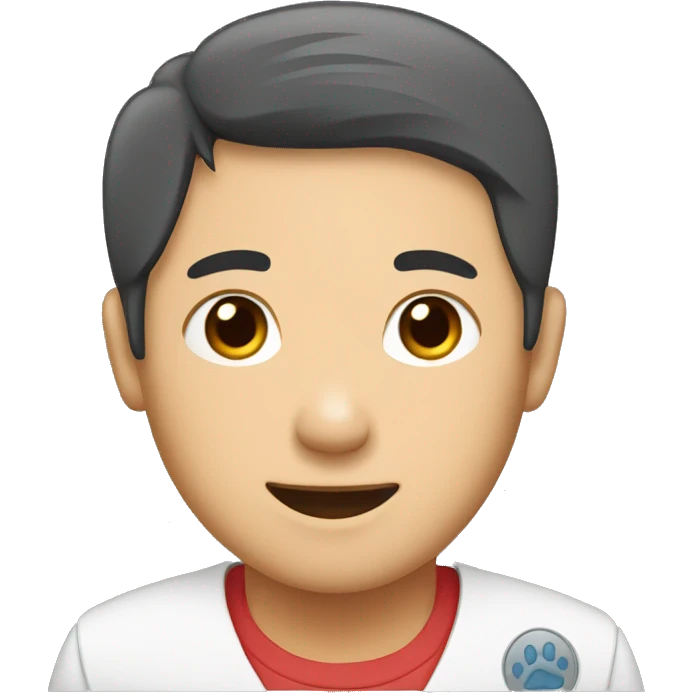 a asian vet with cat and dog upper body emoji