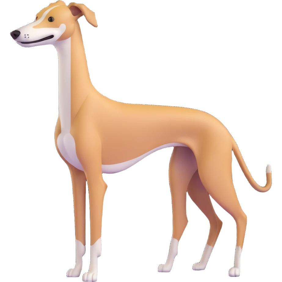 full body greyhound dog, iOS 18 look emoji