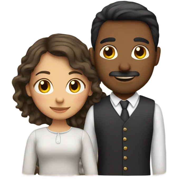 A loving couple, the girl is Spanish and the guy is English emoji