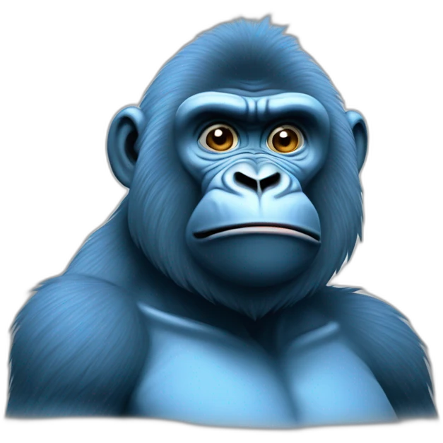 blue gorila agreeing emoji
