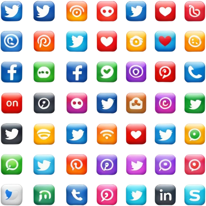 social media icons collection, SNS apps emoji