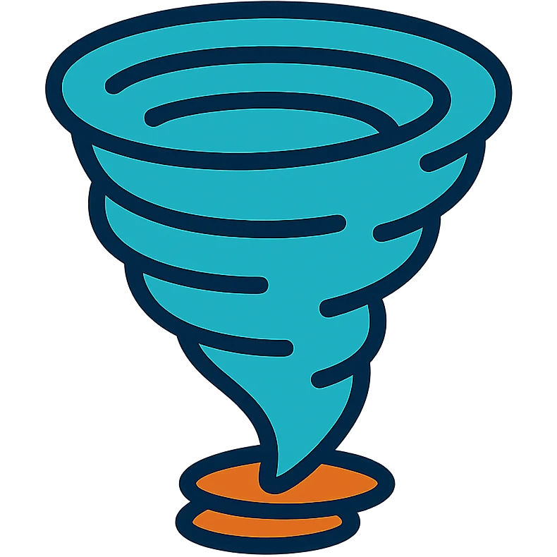 A tornado emoji