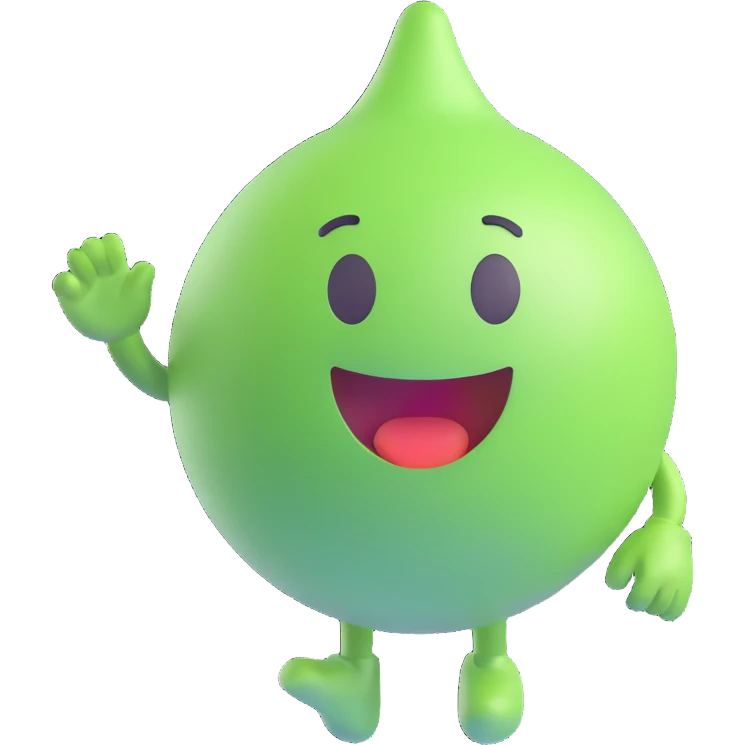 LFG emoji character in light green color, modern style, energetic expression, no text emoji