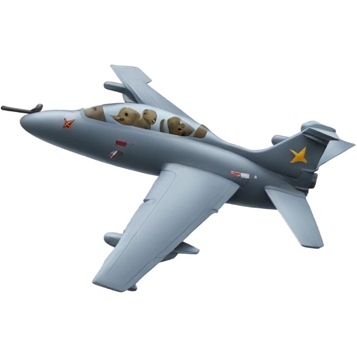 Cat flying a military plane emoji