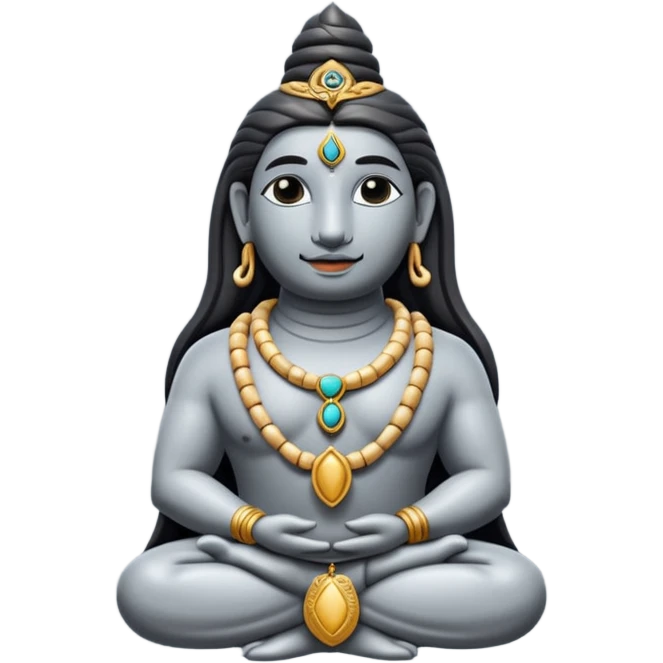 Put the Shiva Linga has the locket in the neck of Nandi emoji