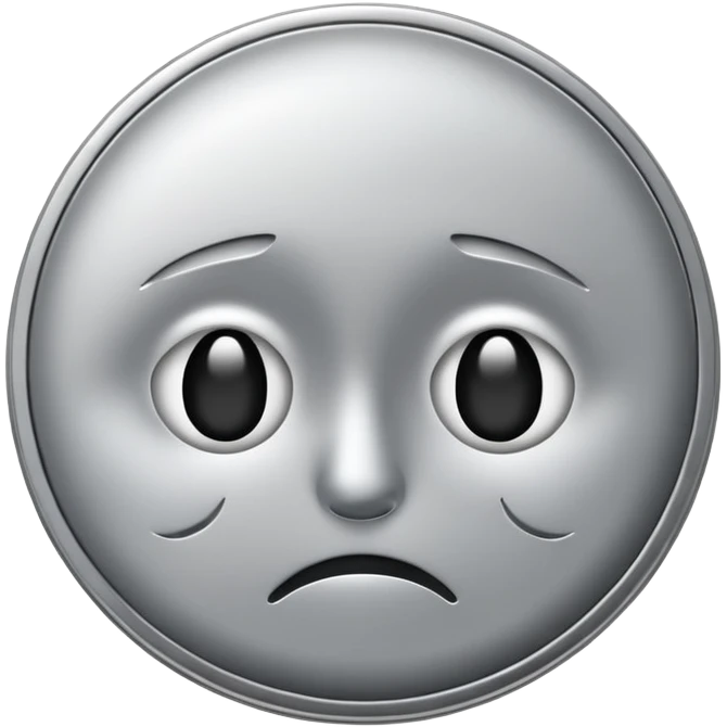 Coin , silver, neagtive emoji. emoji