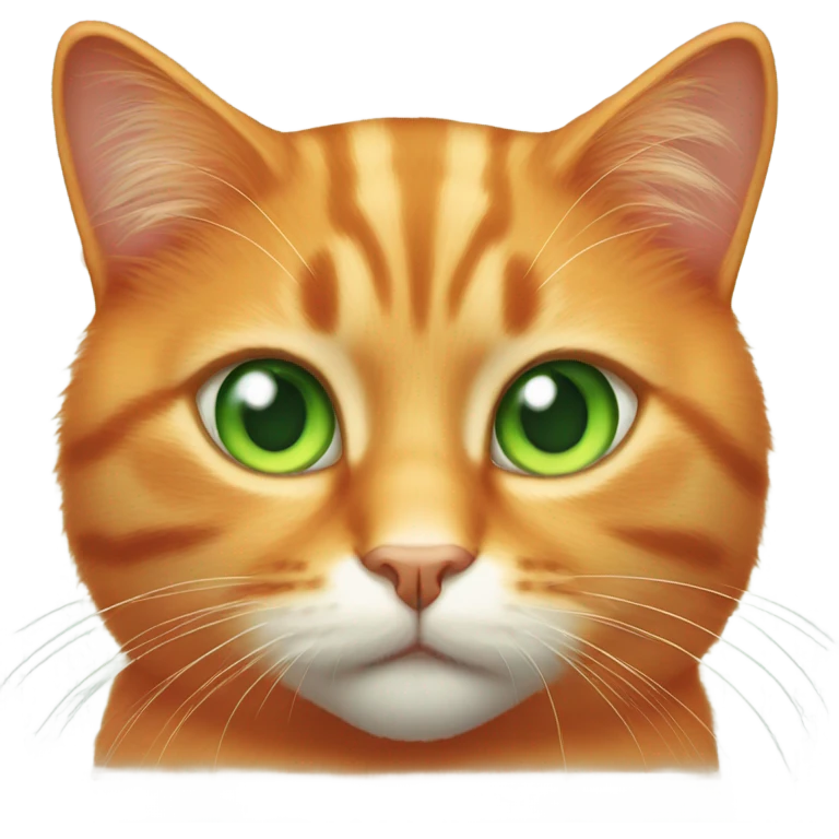 orange cat with green eyes emoji