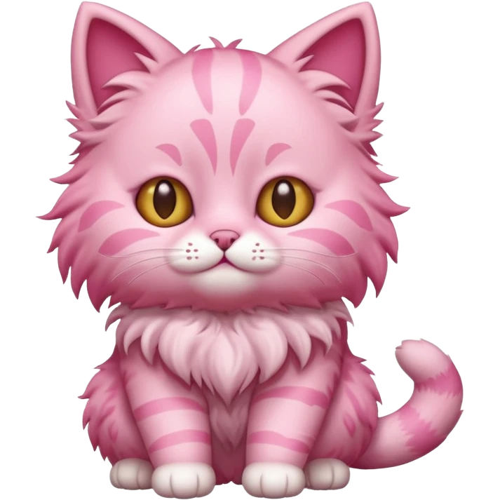 cute pink cat, full body. diferent body shape. emoji