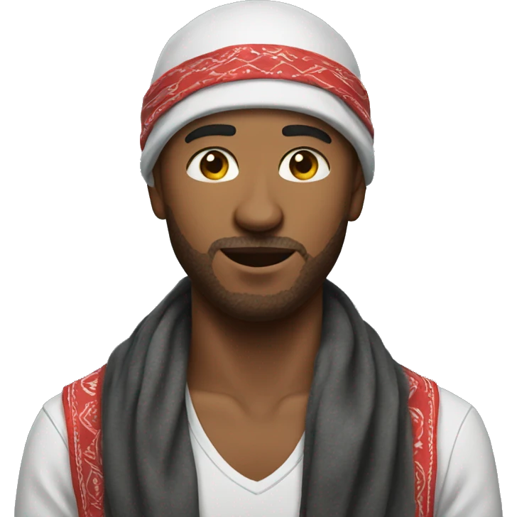 man with a bandana around neck emoji