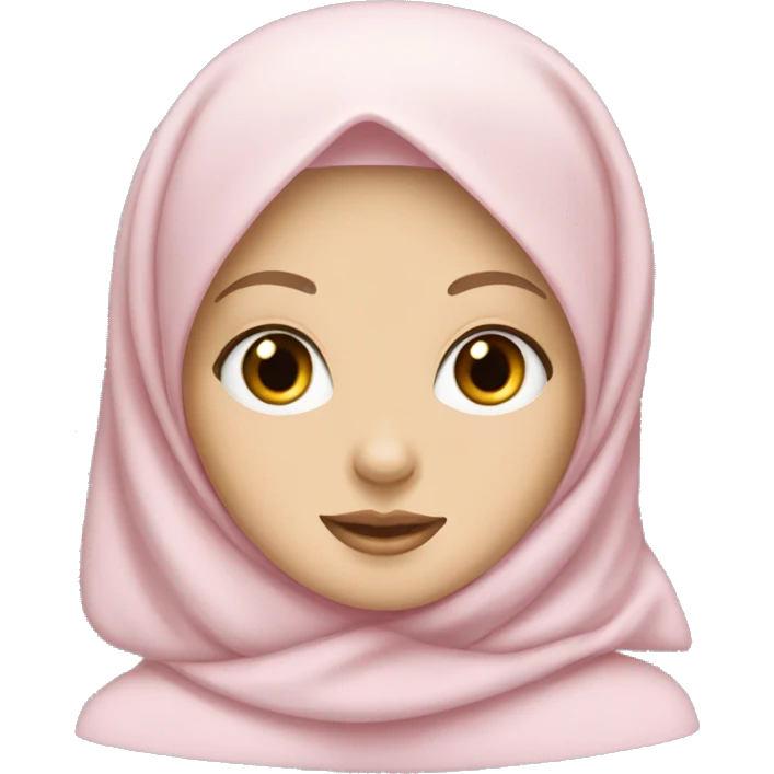 White girl wearing hijab and soft pink bow emoji