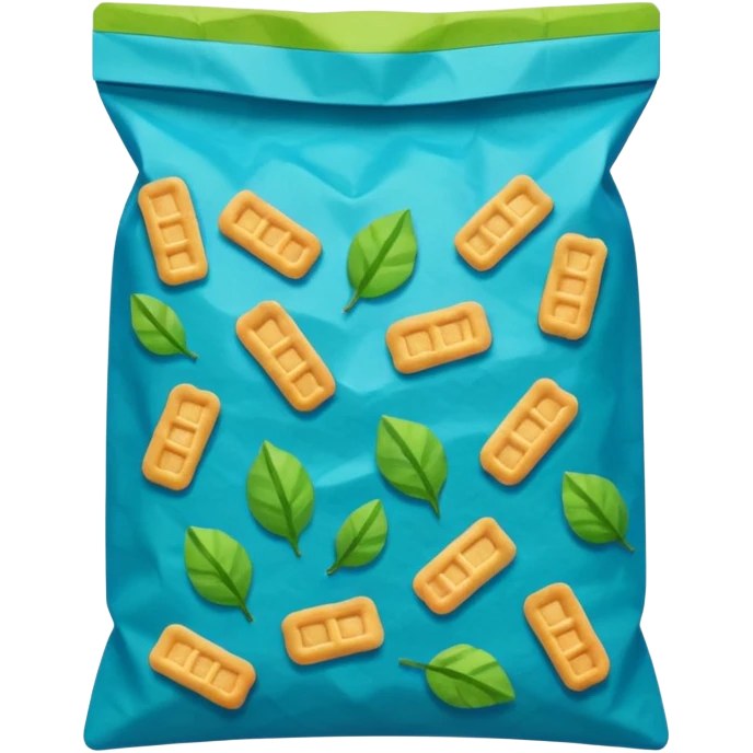 small blue/green snack bag emoji