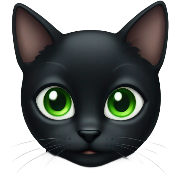 A cute black cat with green eyes emoji
