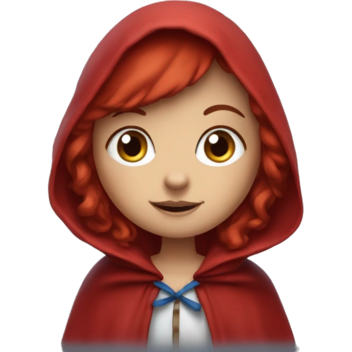 little red riding hood with red hair amd blue eyes emoji