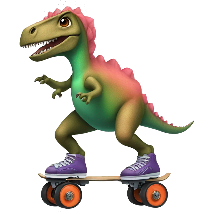 dinosaur with roller skates and tutu  emoji
