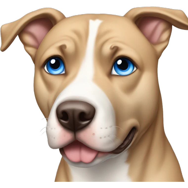 Blonde brown pitbull husky with blue eyes  emoji