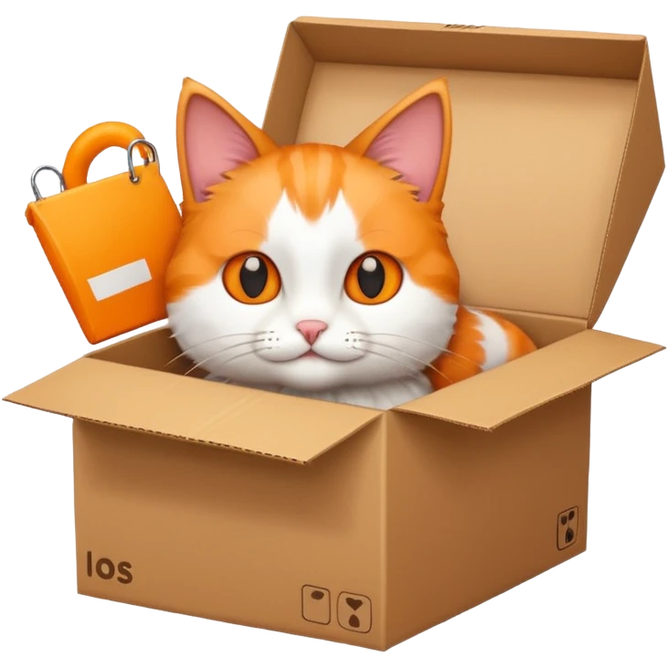 cat inside of box emoji