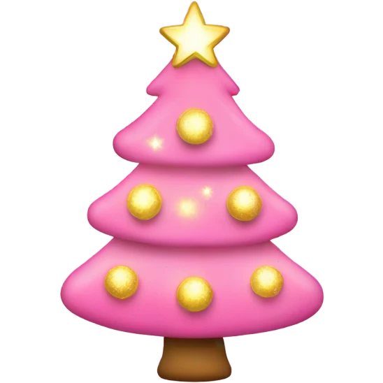 Weihnachtsbaum mit Lichterkette und kleinen rosa Kugeln emoji
