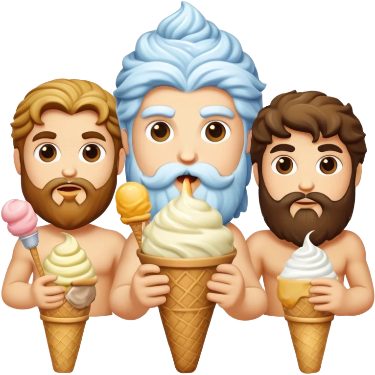 Zeus and other Greek gods enjoying ice cream emoji