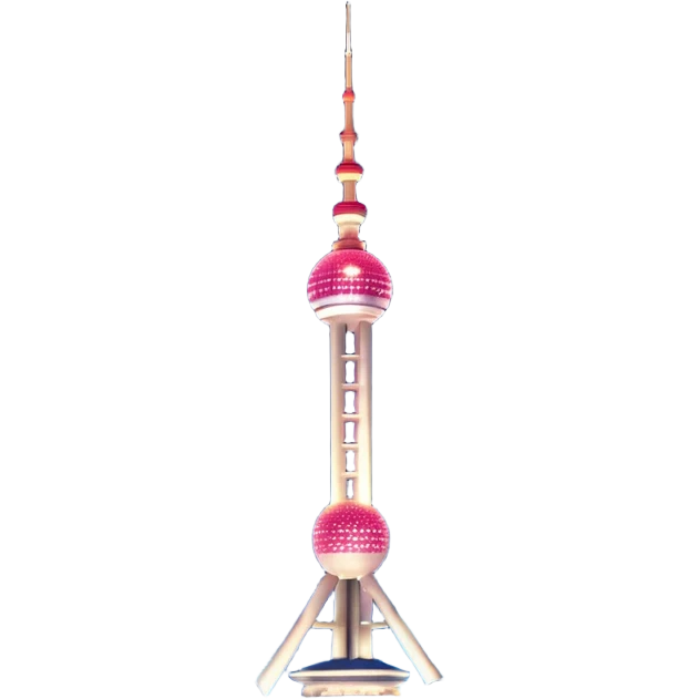 Shanghai Oriental Pearl Tower with a night sky background emoji