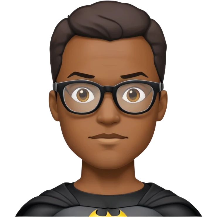 black man batman with glasses  emoji