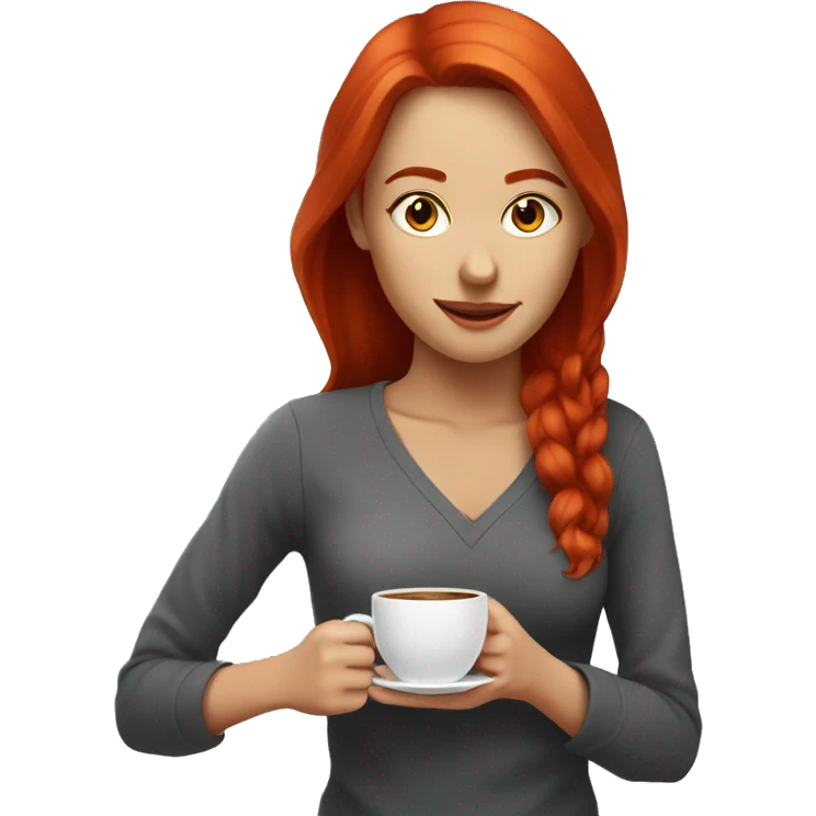 woman with red hair dri
 yogak coffee emoji