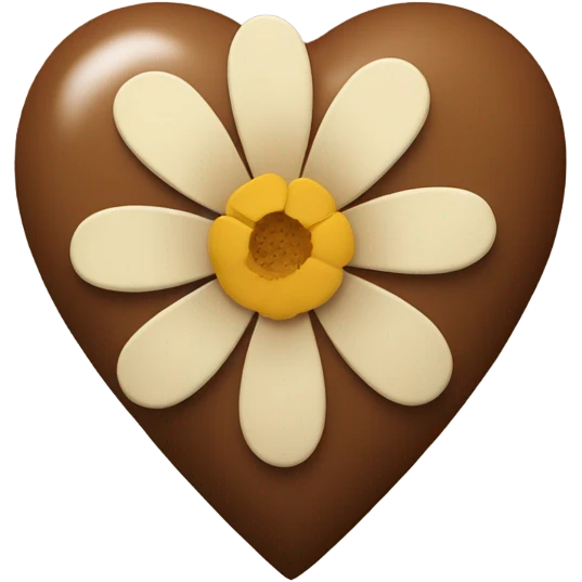 brown atomic heart whith beige flower emoji