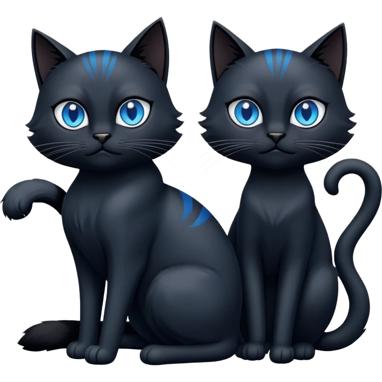 black Cats with blue eyes body emoji