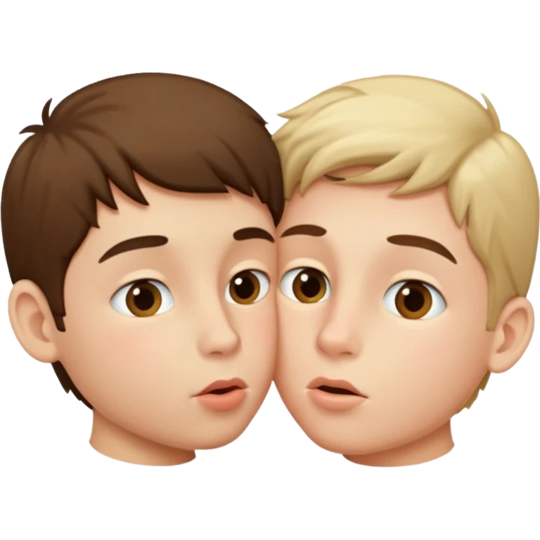 Two boys kissing ￼ emoji