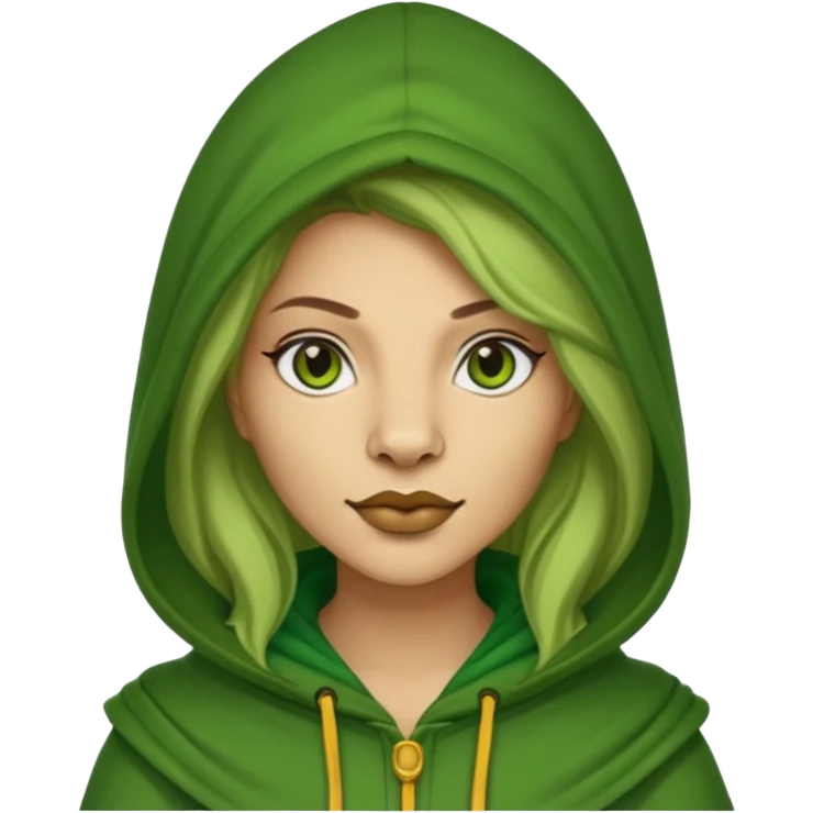 green Hooded lion woman emoji