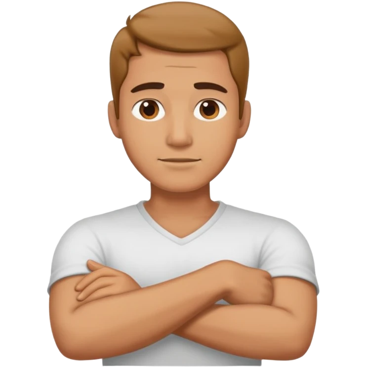 arms crossed holding neck guy emoji