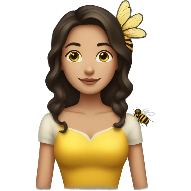 Brunette girl, queen of bees emoji