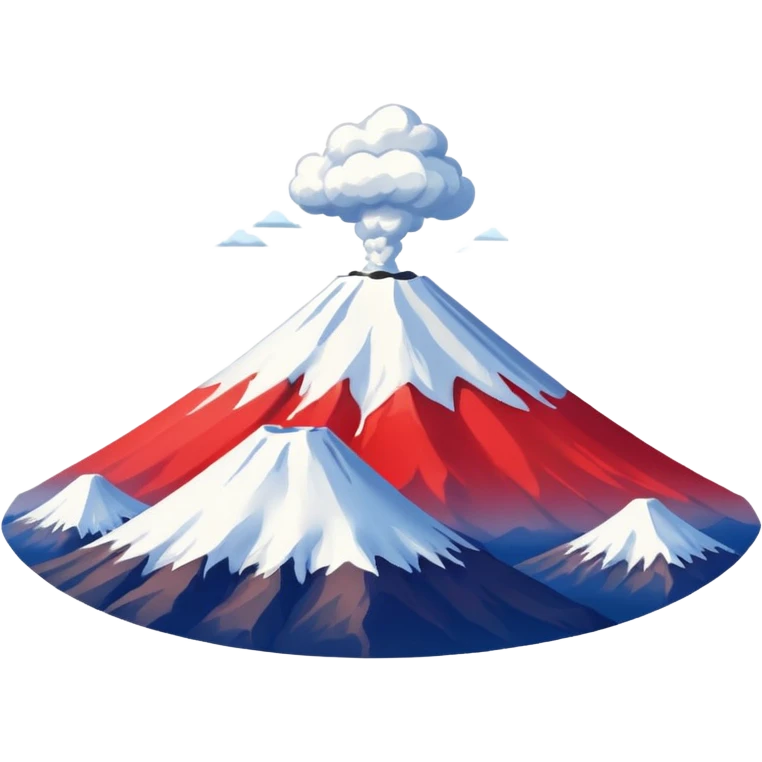 Mount Fuji with red color emoji