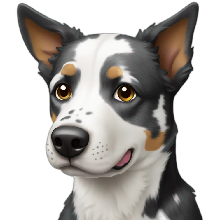 Black and white cattle dog emoji