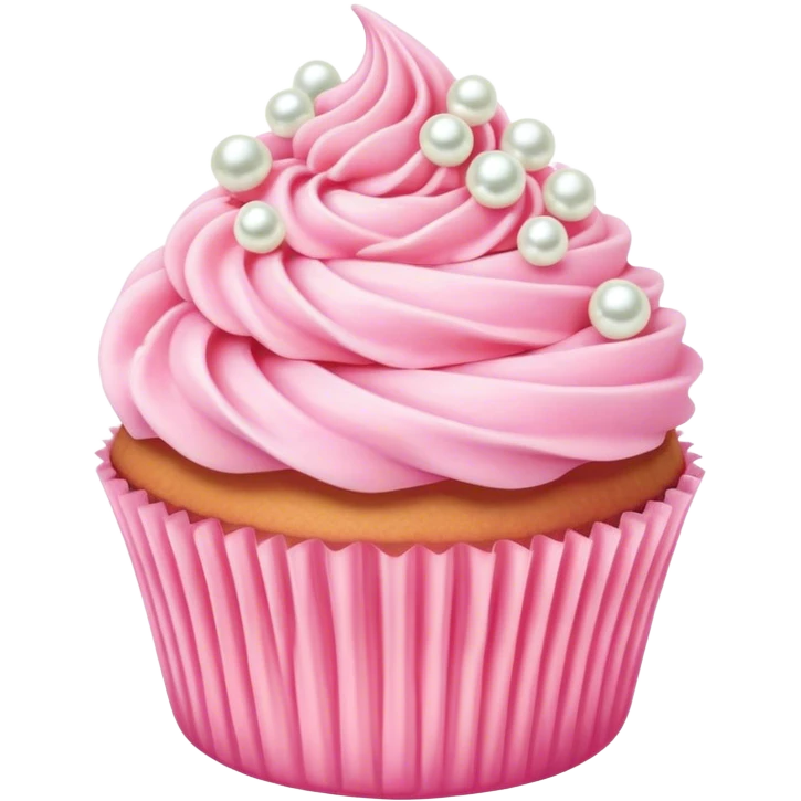 Cinematic Realistic Pink Cupcakes, fluffy pastel pink frosting swirled elegantly on top of golden cupcakes, tiny edible pearls adding a delicate touch, soft warm lighting creating a dreamy atmosphere, glowing with sweetness and charm. emoji