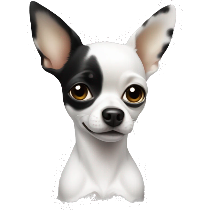 White Chihuahua with black stains  emoji