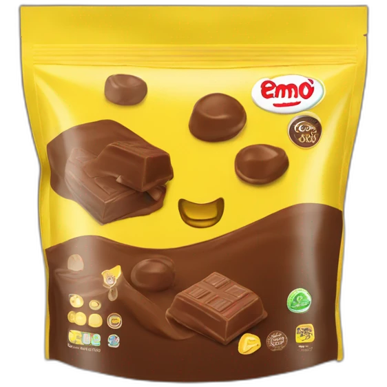 powder chocolate flavour - yellow bag emoji