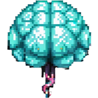 brain in pixel art style emoji