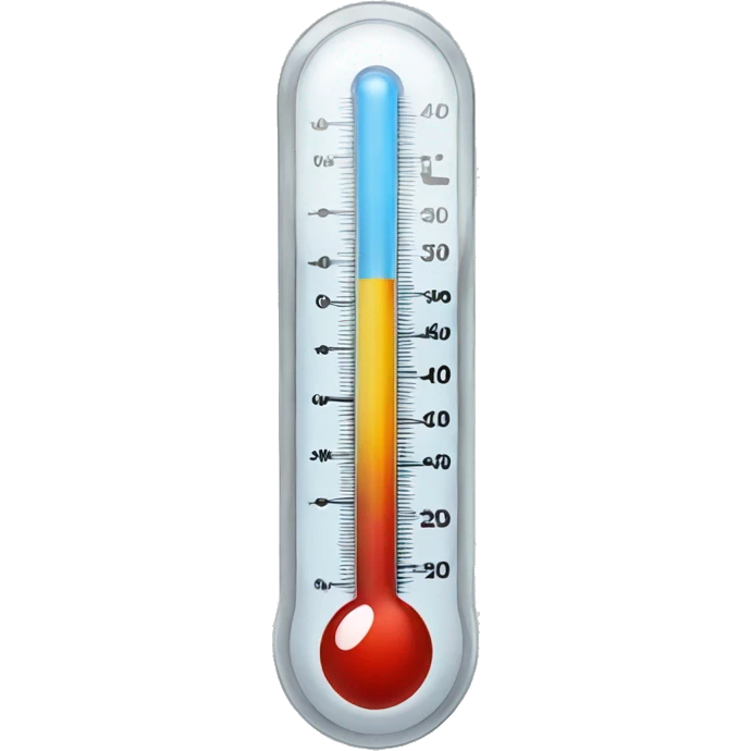 A thermometer that shows a low temperature and that it is freezing outside. emoji