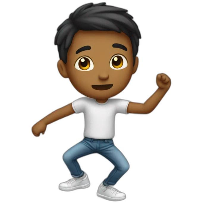 Garçon qui fait un dab emoji