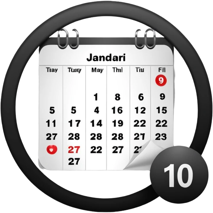 calendar with a circled date emoji