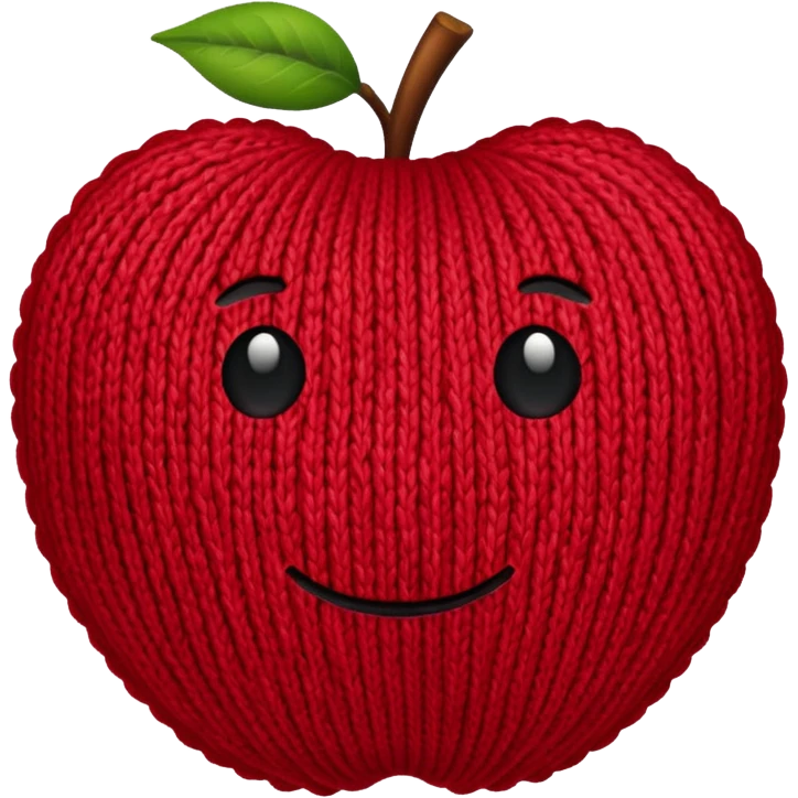 knitted fruit apple  emoji
