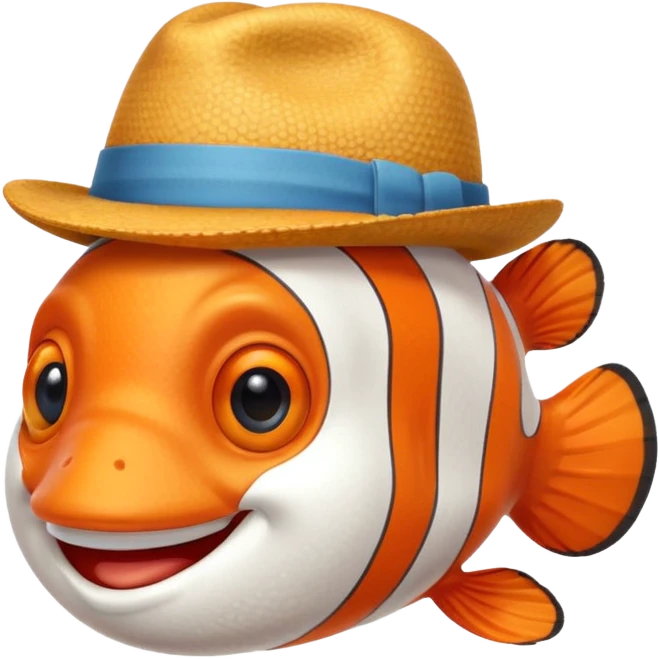 Clownfish with a fedora, smiling emoji