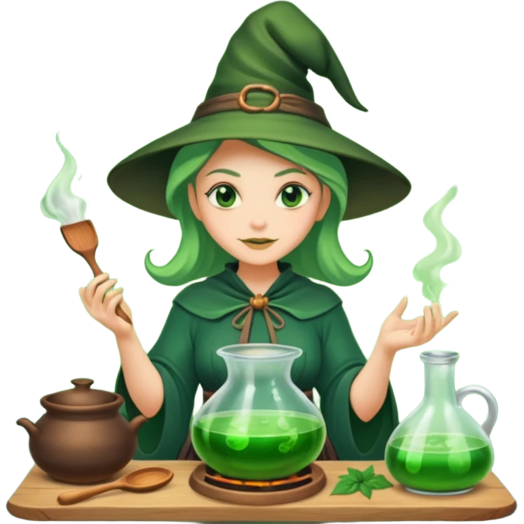 green witch cooking potion emoji