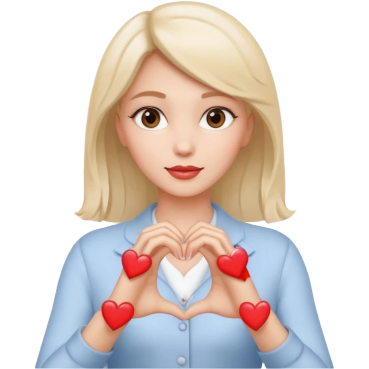 heart woman hands with white nails emoji