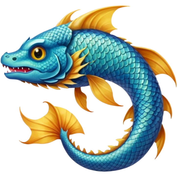 Half dragon half fish emoji